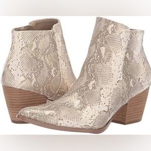 Coconuts by Matisse metallic snakeskin booties
